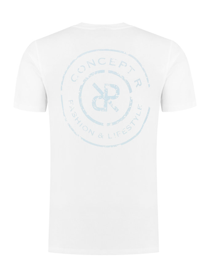 Concept R - Logo Damaged Shirt White Light Blue