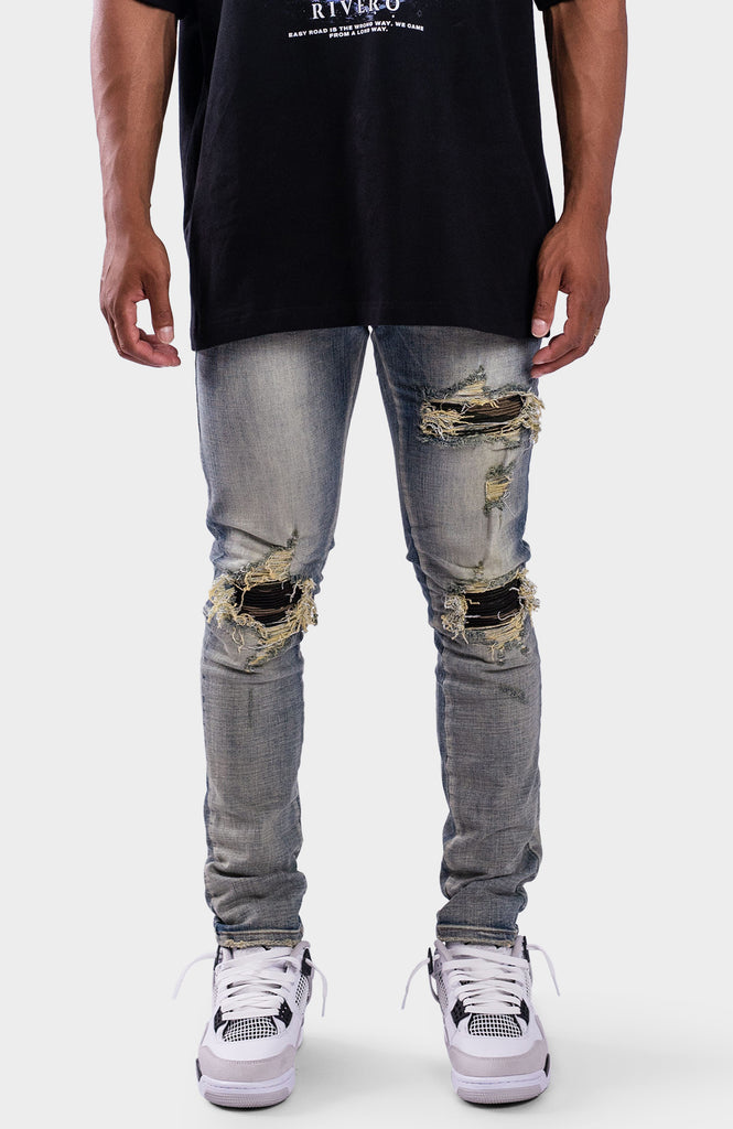 Saylor Distressed Blue Denim Jeans – Beginning Boutique NZ