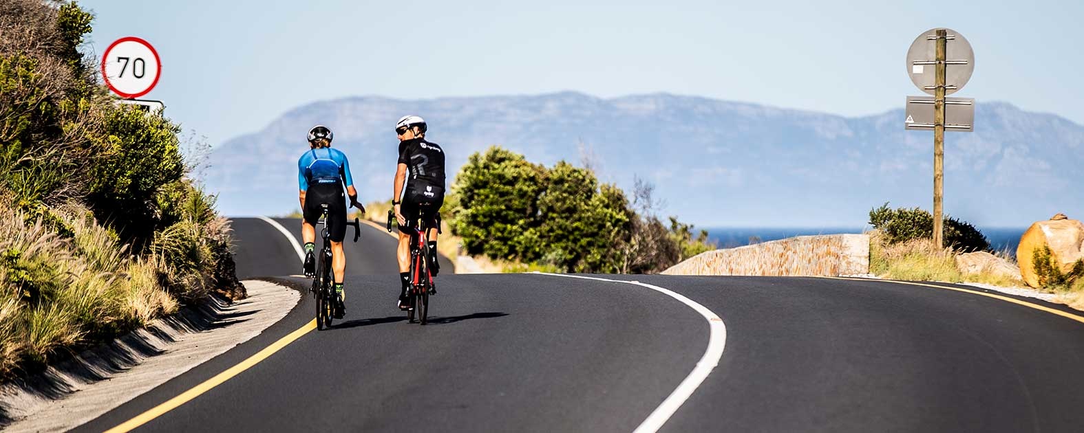 Pro Triathletes Andrea Salvisberg and Jamie Riddle training in South Africa