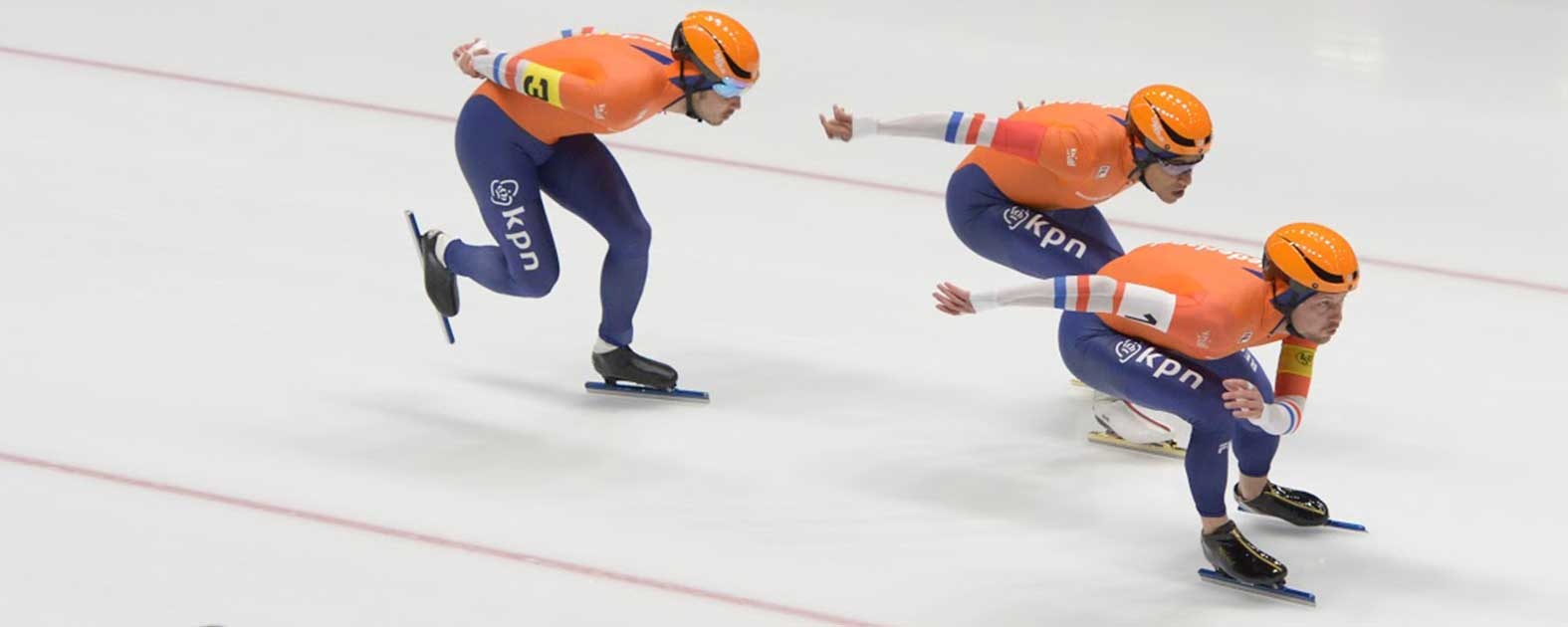 Michel Mulder tijdens de team sprint in de WorldCup