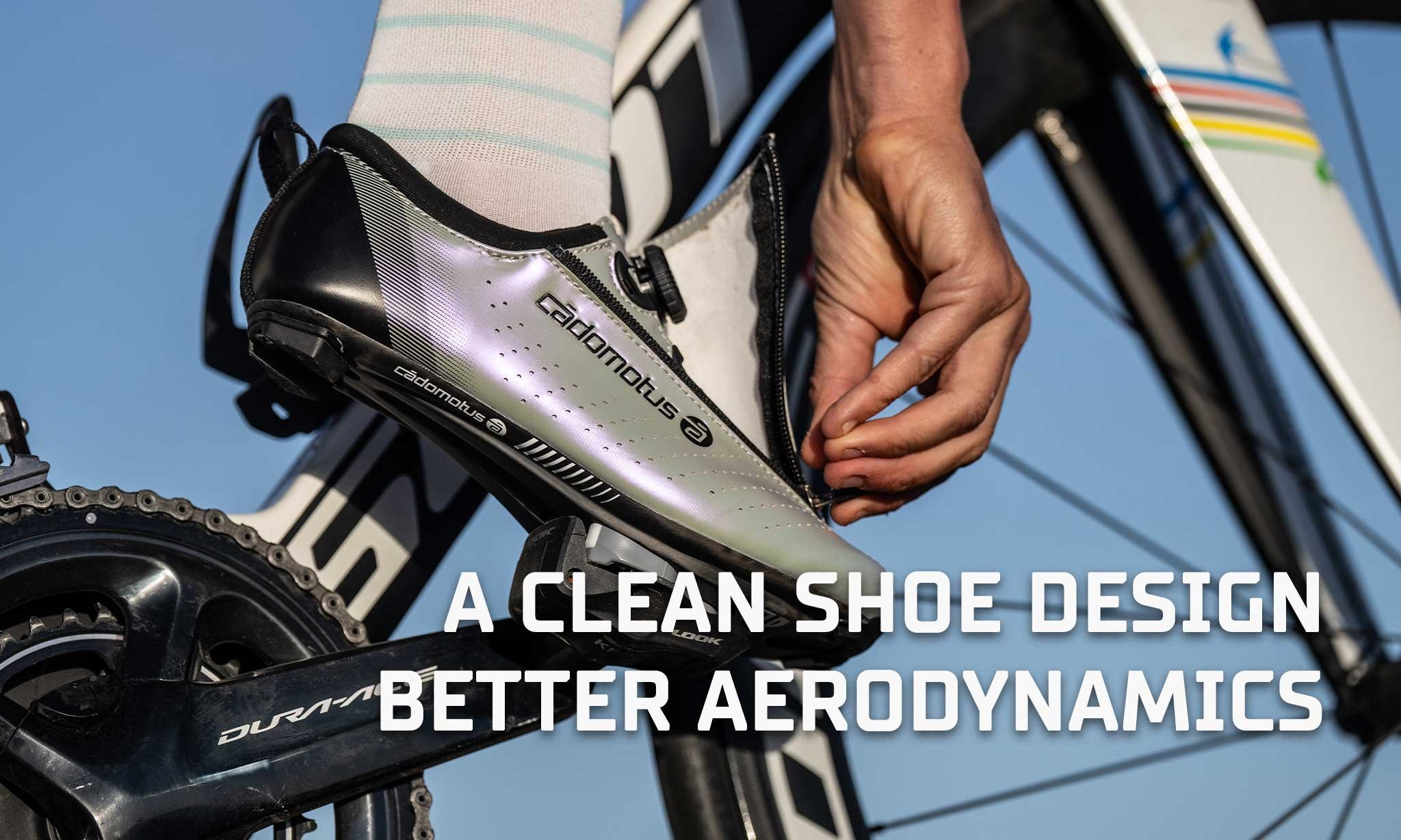 An aerodynamic long-distance cycling shoe for triathlon with the know-how from speedskating