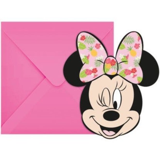 Minnie Mouse Uitnodigingen Kinderfeestje - 6 stuks