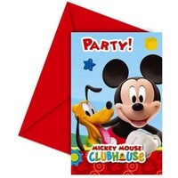 6 Mickey Mouse Uitnodigingen Kinderfeestje - Disney