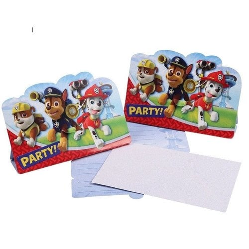 Paw Patrol Paw Patrol Uitnodigingen Kinderfeestje - 8 stuks Paw Patrol Paw Patrol Uitnodigingen Kinderfeestje - 8 stuks