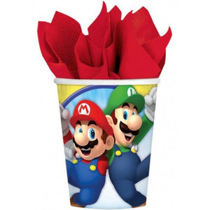 Super Mario 8 Super Mario Bros kartonnen Bekertjes Super Mario 8 Super Mario Bros kartonnen Bekertjes