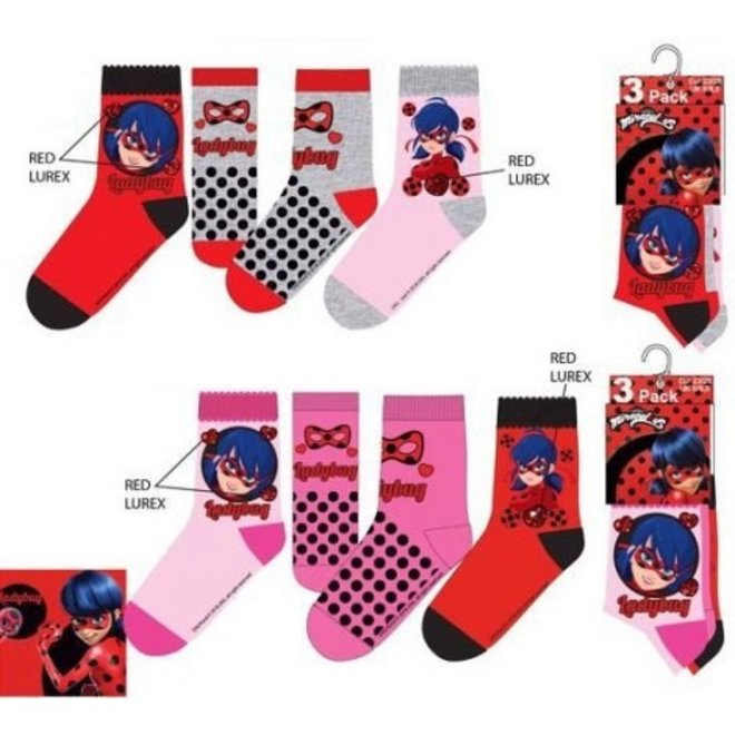 Miraculous Ladybug Sokken - 3 paar - Maat 23/26