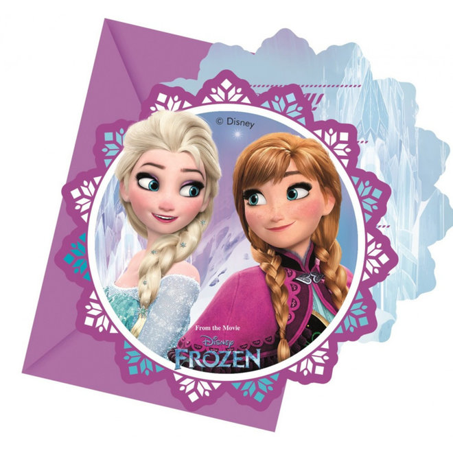 6 Disney Frozen Uitnodigingen Kinderfeestje - Northern Lights