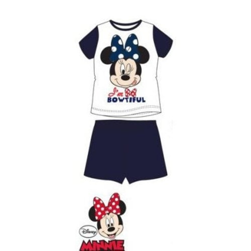 Minnie Mouse Minnie Mouse Shortama - Wit/Blauw Minnie Mouse Minnie Mouse Shortama - Wit/Blauw
