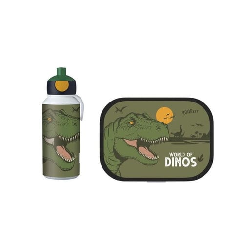 Dinosaurus / Jurassic World Dinosaurus Lunchset: Broodtrommel met Pop-up Beker - Mepal Dinosaurus / Jurassic World Dinosaurus Lunchset: Broodtrommel met Pop-up Beker - Mepal