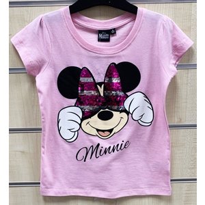 Minnie Mouse Minnie Mouse Paillettten T-Shirt - Roze - Maat 98 Minnie Mouse Minnie Mouse Paillettten T-Shirt - Roze - Maat 98