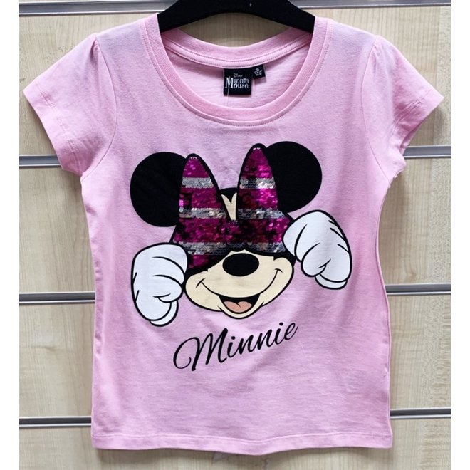 Minnie Mouse Paillettten T-Shirt - Roze - Maat 98