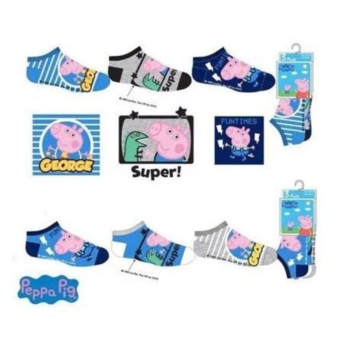 Peppa Pig Peppa Pig Sneakersokken George - 3 paar - Maat 31/34 Peppa Pig Peppa Pig Sneakersokken George - 3 paar - Maat 31/34