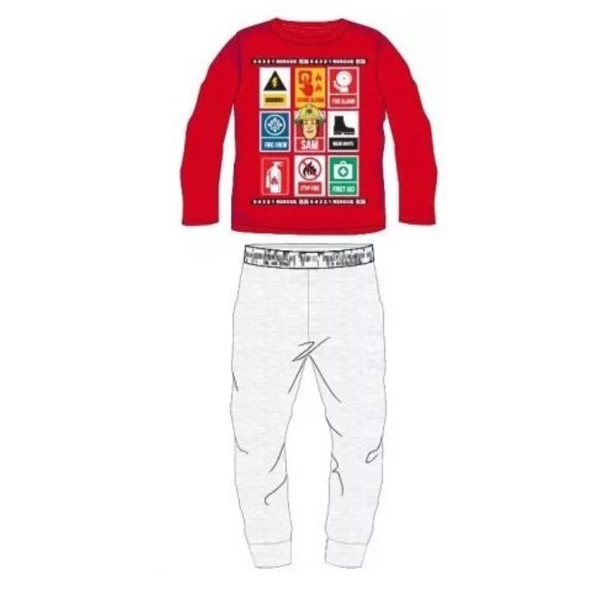 Brandweerman Sam Pyjama - Rood/Grijs