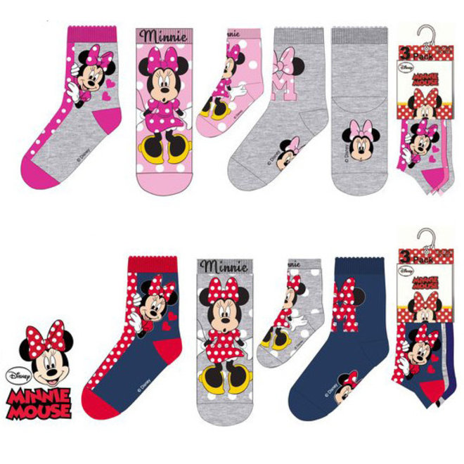 Minnie Mouse Sokken - 3 paar - Maat 31/34