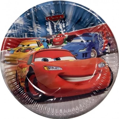 Cars 8 Kartonnen Disney Cars Gebaksbordjes - 19,5 cm