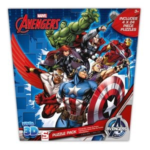 Avengers Avengers 4 in 1 3D Superhelden Puzzel - 4 x 24 stukjes Avengers Avengers 4 in 1 3D Superhelden Puzzel - 4 x 24 stukjes