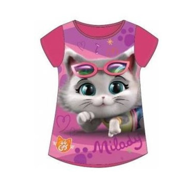 44 Cats T-shirt - Fuchsia
