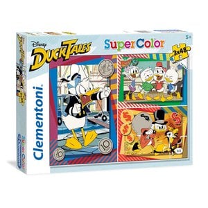 Donald Duck Duck Tales 3 in 1 Puzzel - 3 x 48 stukjes - Clementoni Donald Duck Duck Tales 3 in 1 Puzzel - 3 x 48 stukjes - Clementoni