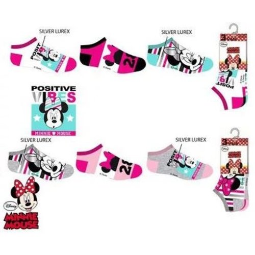 Minnie Mouse Minnie Mouse Sneakersokken - 3 paar Minnie Mouse Minnie Mouse Sneakersokken - 3 paar