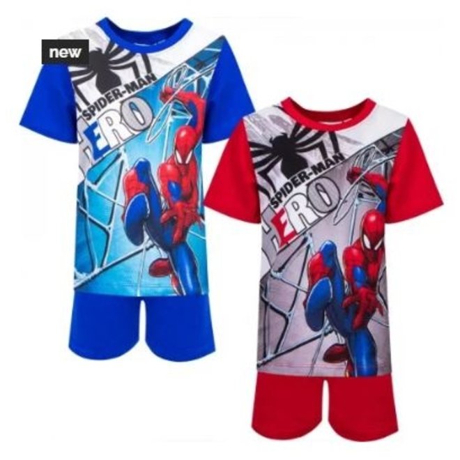 Spiderman Shortama - Blauw