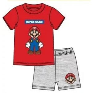 Super Mario Super Mario Shortama - Rood Grijs Super Mario Super Mario Shortama - Rood Grijs