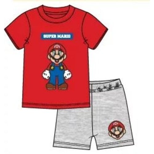 Super Mario Super Mario Shortama - Rood Grijs Super Mario Super Mario Shortama - Rood Grijs