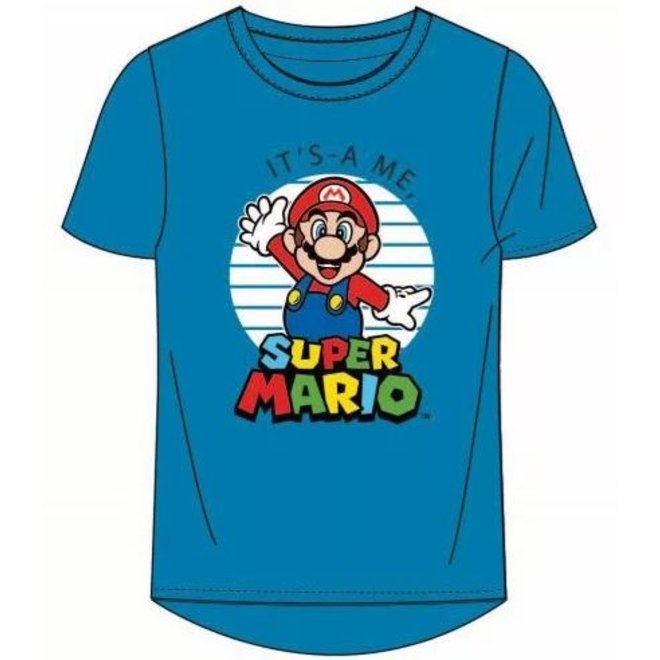 Super Mario T-shirt - Blauw - Maat 104