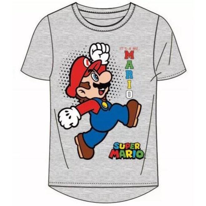 Super Mario T-shirt - Grijs - Maat 104