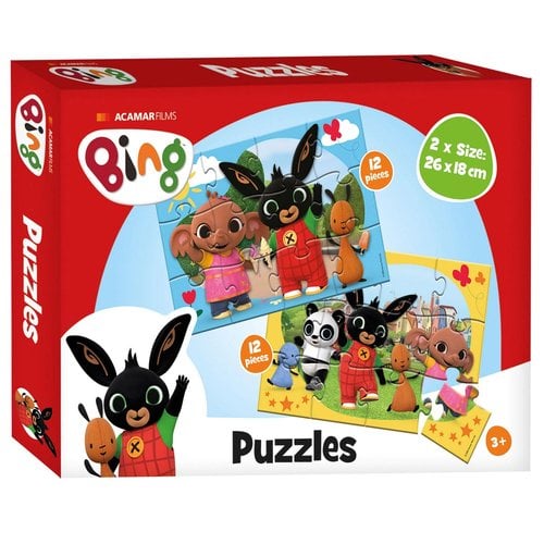 Bing Konijn Bing Konijn 2 in 1 Puzzel - 2 x 12 stukjes Bing Konijn Bing Konijn 2 in 1 Puzzel - 2 x 12 stukjes