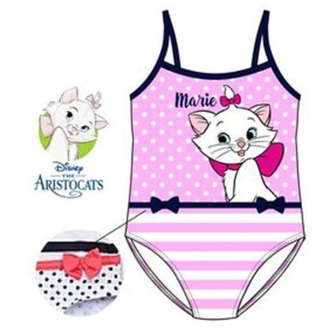 Marie Cat Zwempak / Badpak Stripe - Roze - Disney Baby