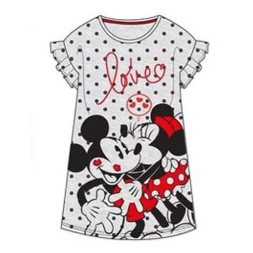 Minnie Mouse Minnie en Mickey Mouse Nachthemd - Grijs Minnie Mouse Minnie en Mickey Mouse Nachthemd - Grijs