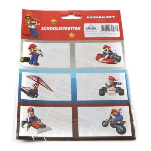 Super Mario Super Mario Schooletiketten - 18 Stuks Super Mario Super Mario Schooletiketten - 18 Stuks