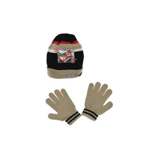 Super Mario Super Mario Handschoenen met Muts - Grijs Super Mario Super Mario Handschoenen met Muts - Grijs