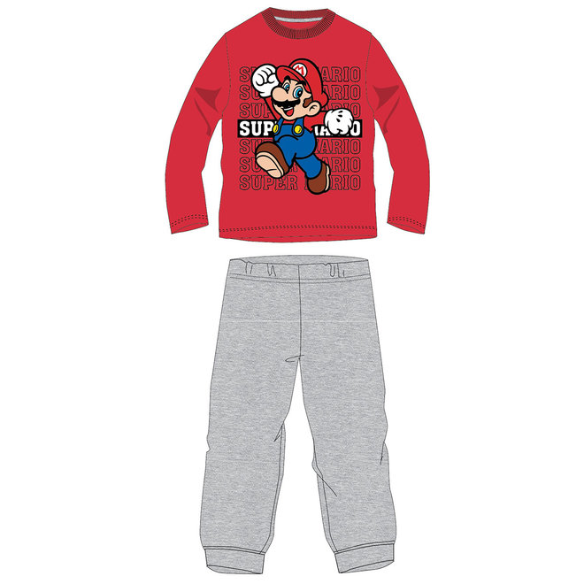 Super Mario Pyjama - Rood/Grijs