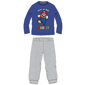 Super Mario Super Mario Pyjama - Blauw/Grijs Super Mario Super Mario Pyjama - Blauw/Grijs
