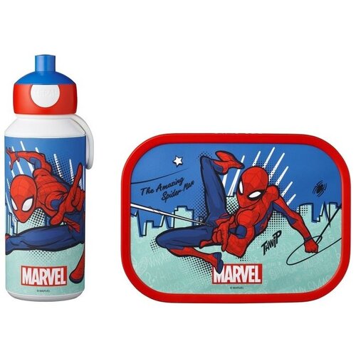 Spiderman Spiderman Lunchset: Broodtrommel met Pop-up Beker - Mepal Spiderman Spiderman Lunchset: Broodtrommel met Pop-up Beker - Mepal