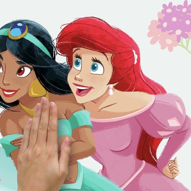 122 Disney Princess Muurstickers met Naam - Roommates