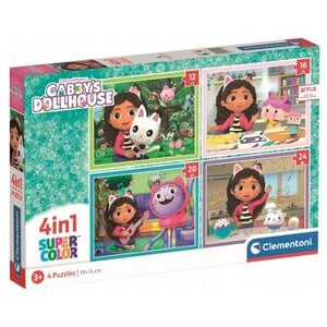 Gabby's Poppenhuis Gabby's Poppenhuis 4 in 1 Puzzel - 12/16/20/24 stukjes - Clementoni Gabby's Poppenhuis Gabby's Poppenhuis 4 in 1 Puzzel - 12/16/20/24 stukjes - Clementoni