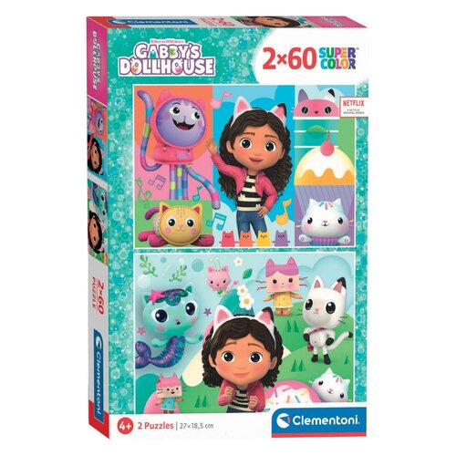 Gabby's Poppenhuis Gabby's Poppenhuis 2 in 1 Puzzel - 2 x 60 stukjes - Clementoni Gabby's Poppenhuis Gabby's Poppenhuis 2 in 1 Puzzel - 2 x 60 stukjes - Clementoni