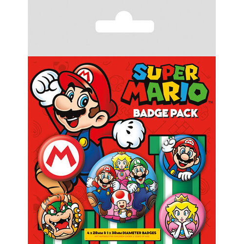 Super Mario Super Mario Buttons / Badges - 5 stuks