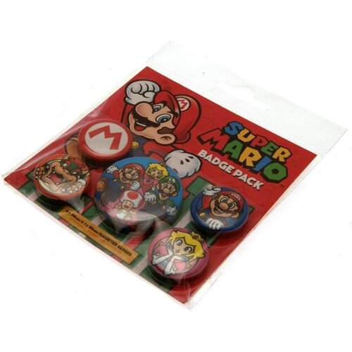 Super Mario Super Mario Buttons / Badges - 5 stuks