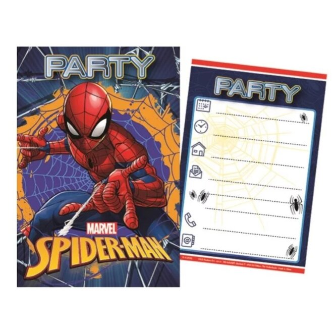 5 Spiderman Uitnodigingen Kinderfeestje