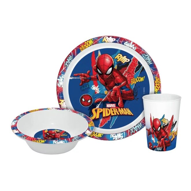 Spiderman Kinderservies met Beker - Magnetron