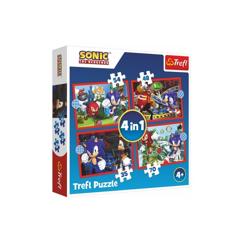Sonic Sonic 4 in 1 Puzzel - 35/48/54/70 stukjes - Trefl Sonic Sonic 4 in 1 Puzzel - 35/48/54/70 stukjes - Trefl