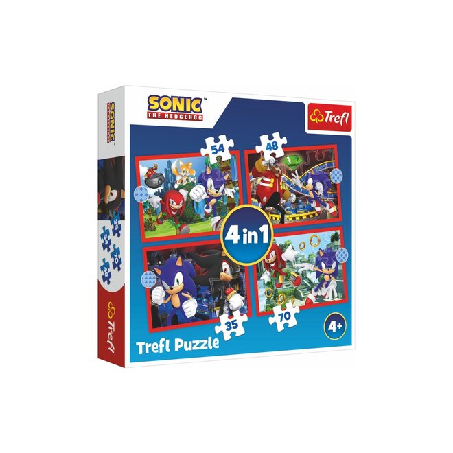 Sonic 4 in 1 Puzzel - 35/48/54/70 stukjes - Trefl