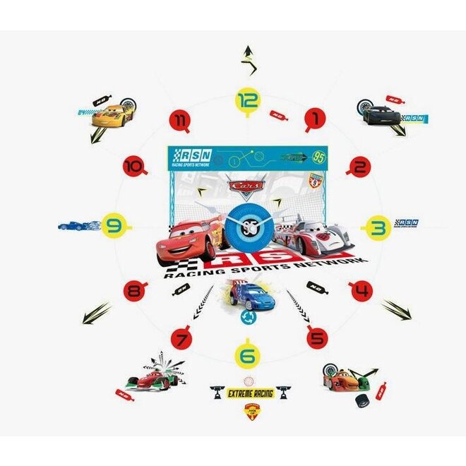 Disney Cars Tick Tock Wandklok met Muurstickers