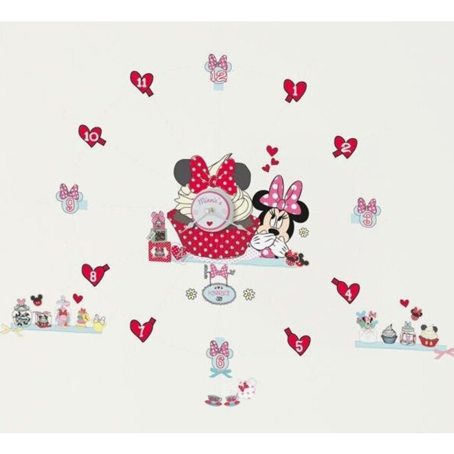 Minnie Mouse Tick Tock Wandklok met Muurstickers