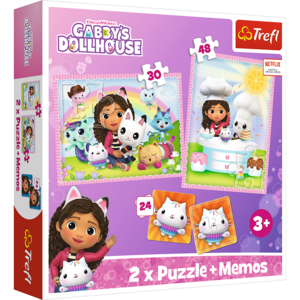 Gabby's Poppenhuis Gabby's Poppenhuis 2 in 1 Puzzel met Geheugenspel - 30/48 stukjes
