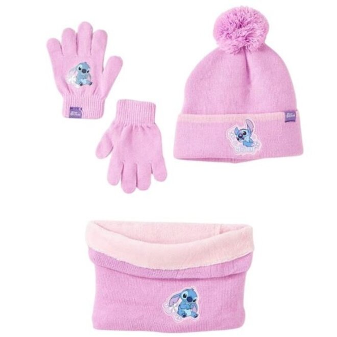 Lilo en Stitch Winterset Lila - Handschoenen, Muts en Colsjaal