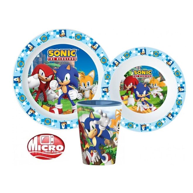 Sonic Kinderservies met Beker - Magnetron